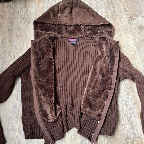Say What? Jacket Y2K Women's L Brown - Picture 1 of 8